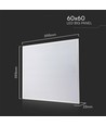 V-Tac 60x60 bakgrundsbelyst LED panel - 36W, vit kant