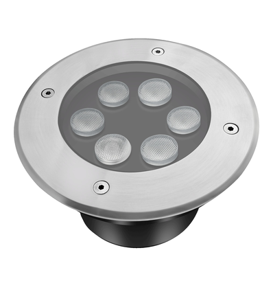 LEDlife markspotlight - 6W, rund, rostfritt stål, 24V AC/DC