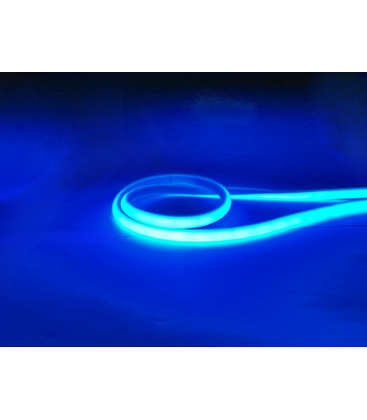 5 m. vattentät Ljusblå Neon COB LED strip - 230V, IP67, 288 LED, 11,5W/m, kan klippas var 10cm