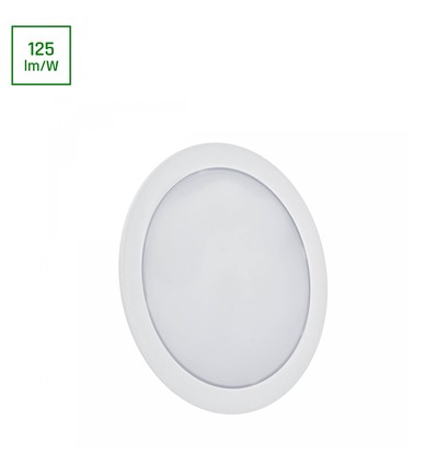 12W Ø17cm 2-i-1 LED infälld panel - 125lm/W, 4000K, Hål: Ø14,5 cm, Mått: Ø17 cm, utanpåliggande/infälld