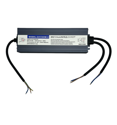 300W / 24V DC strömförsörjning - 12,5A, IP67, Flicker free