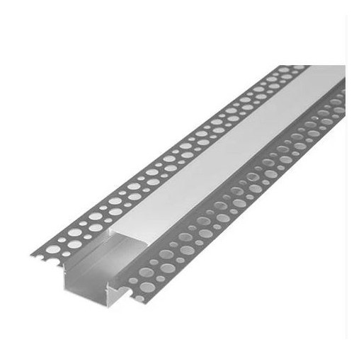 Aluprofil 50x20 till inspackling - 1 meter, vit, inkl. mjölkvitt cover