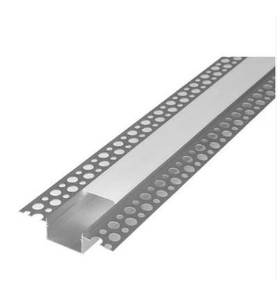 Aluprofil 50x20 till inspackling - 1 meter, vit, inkl. mjölkvitt cover