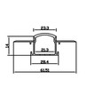 Aluprofil 50x20 till inspackling - 1 meter, Svart, inkl. Svart cover