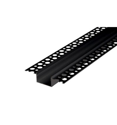 Aluprofil 50x20 till inspackling - 1 meter, Svart, inkl. Svart cover