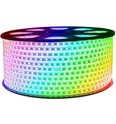 12W/m 7x14 RGBIC LED strip - 5m, IP67, 90 LED per meter, 230V