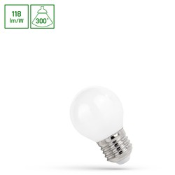 Leverantör LED Glödlampa P45 5,5W E27 - 230V, Koltråd, Neutralvit, Matt, Spectrum