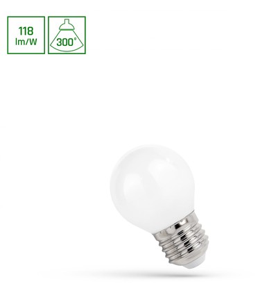 LED Glödlampa P45 5,5W E27 - 230V, Koltråd, Neutralvit, Matt, Spectrum