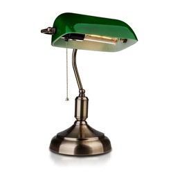 Bordslampor V-Tac Klassisk skrivbordslampa - Grönt glas, 1.5 meter ledning, E27 sockel, utan ljuskälla max 60W