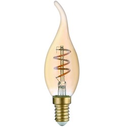 3W LED flammalampa - T35, filament, amberfärgad, E14, 230V