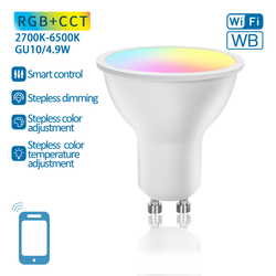  Aigostar SMART WiFi/BT, GU10 LED Pære 4,9W i RGB+CCT - 120°