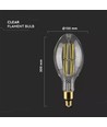 V-Tac 24W LED lampa - Filament, 160lm/W, ED120, E27