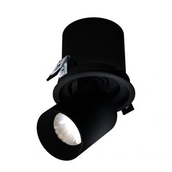 Leverantör IN OUT - Modell L - Inbyggd Downlight Justerbar Förlängning och Riktningsbart 20W 36° 130x130 mm Svart utan Ljuskälla