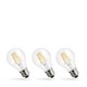 LED 7W E27 - 230V, Koltråd, Varm Vit, Klar, Spectrum, 3-pack