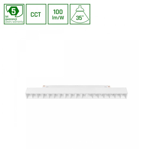 System Shift CCT- Grid M skena ljus 17W - 330x23x42mm, 40°, vit, CCT switch