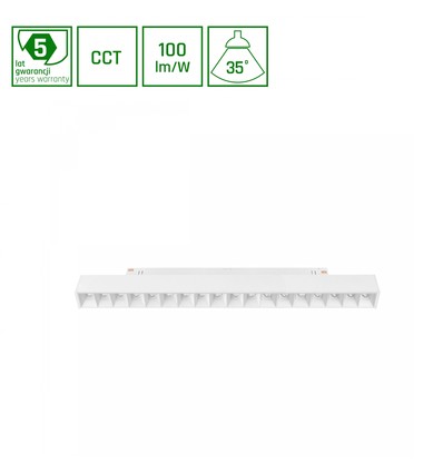 System Shift CCT- Grid M skena ljus 17W - 330x23x42mm, 40°, vit, CCT switch