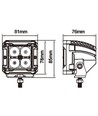 Outlet: LEDlife 12W LED arbetsbelysning - Bil, lastbil, traktor, trailer, 8° strålvinkel, IP67 vattentät, 10-30V