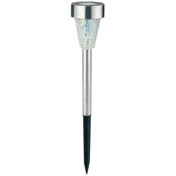 Lampor Solcelle trädgårdslampa -Mosaic/silver, med spjut, 40cm