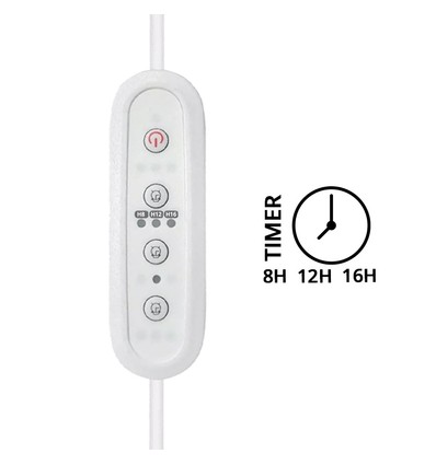 Timer för LEDlife Pro-Grow 2.0 och Max-Grow 2.0 - 1,5 m kabel, max 120W, välj mellan 8, 12 eller 16 timmar