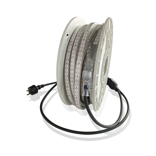 50m LEDlife arbetsljus LED strip på kabelvinda - ▽D-märkt, 230V, IP67, 180 LED/m, 11W/m, 1100 lm/m