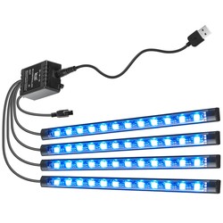 5V / USB LED-strip LED-strip för bil - Musikstyrning, 4x0,225m, USB-driven, 20-knapps fjärrkontroll