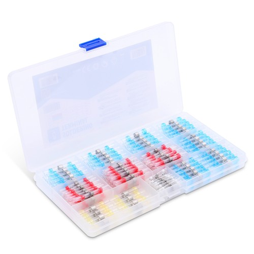 Vattentäta lödhylsor med värmekrympslang - 120 st. Assorterat set