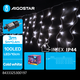 5m kallvit LED ljusslinga - 100 LED, 5x0,4m, 25 rader, 8 ljusspel, IP44, transparent kabel