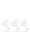 LED GU10 6W - 230V, varm vit, med mjölkigt hölje, vit plast, Spectrum, 3-pack.