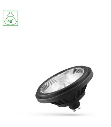 LED AR111 GU10 14W - 230V, Basic 2, 40°, Neutral Vit, Svart, Spektrum.