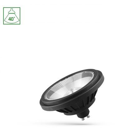 LED AR111 GU10 14W - 230V, Basic 2, 40°, Neutral Vit, Svart, Spektrum.