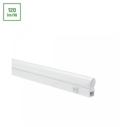  Skåpkontakt T5 14W - 1200mm, neutral vit, 230V, 120°, IP20, vit, till/från.