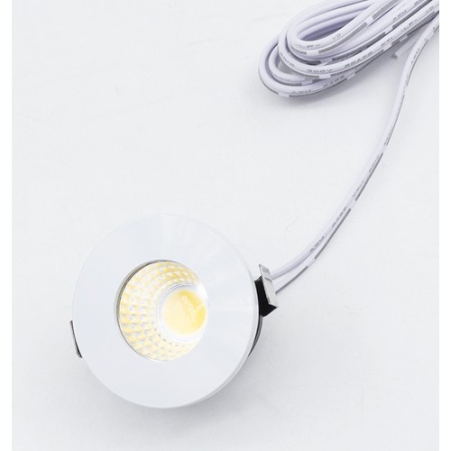 LEDlife Focu38 möbelspot infällning RA92 - Hål: Ø3,5 cm, Mått: Ø3,8 cm, Matt vit, 2W, 12V DC