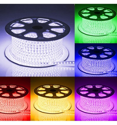 5 meter RGB vattentät LED strip - 230V, 60 LED, 5W per. meter!