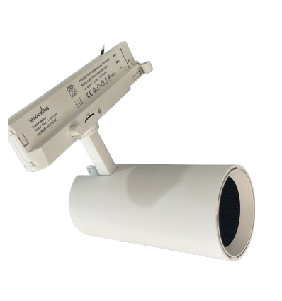 30W 3-fas dimbar RA90 skenspotlight - Justerbar ljusstyrka, vit, inkl. bikubegitter