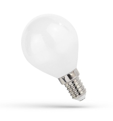 1W LED liten globlampa - G45, filament, frostad glas, E14