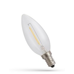 E14 LED Spectrum 1W LED ljus - C35, filament, extra varmvitt, 1800K, E14