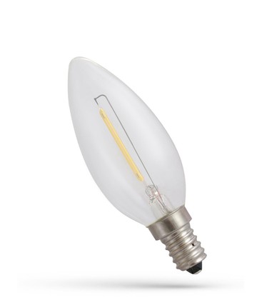 Spectrum 1W LED ljus - C35, filament, extra varmvitt, 1800K, E14