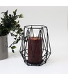 LED blockljus 12,5cm, smält-look, flammeffekt - Ø7,5cm, bordeauxröd