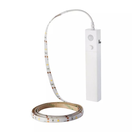 V-Tac 2,4W/m stänksäker LED strip - 1m, 6V, IP65, PIR sensor, batteri, 30 LED per. meter