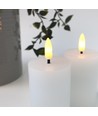 LED Blockljus, 2 st, flameffekt, vit - 7,5 cm hög, Ø5 cm, fungerar med fjärrkontroll, äkta stearin