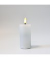 LED Blockljus 10 cm hög, flameffekt, vit - Ø5 cm, 10 cm hög, fungerar med fjärrkontroll, äkta stearin