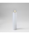 LED-blockljus 20cm, flammeffekt, vit - Ø5cm, fjärrkontroll, timer, äkta vax