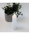 LED-blockljus 20cm, flammeffekt, vit - Ø5cm, fjärrkontroll, timer, äkta vax
