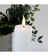 LED-blockljus 20cm, flammeffekt, vit - Ø5cm, fjärrkontroll, timer, äkta vax