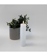 LED-blockljus 20cm, flammeffekt, vit - Ø5cm, fjärrkontroll, timer, äkta vax