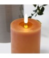 LED blockljus 10cm, smält-look, flammeffekt - Ø7,5cm, brun