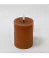 LED blockljus 10cm, smält-look, flammeffekt - Ø7,5cm, brun