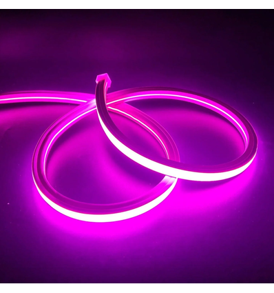 AnyCut Neon Flex 10x10 Lila LED strip - 5m, 8W/m, 12V, Ingen klippavstånd