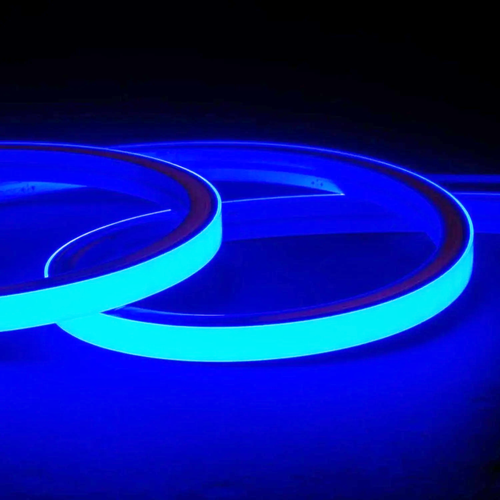 AnyCut Neon Flex 10x10 Blå LED strip - 5m, 8W/m, 12V, Ingen klippavstånd