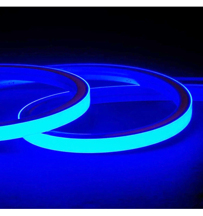 AnyCut Neon Flex 10x10 Blå LED strip - 5m, 8W/m, 12V, Ingen klippavstånd